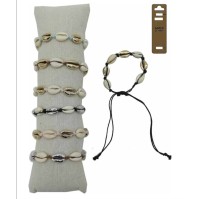D-734 - Lot de 50 Bracelets Cauri Argenté et Or